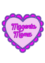The Magenta Momz logo - a pink heart with purple outline and the words "Magenta Momz" written inside.